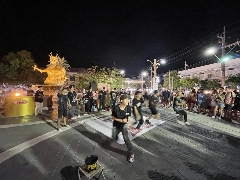 A bboy dance crew at Lard Yai Sunday Walking Street Market