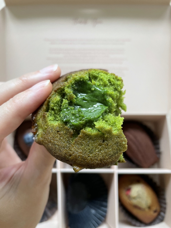 MatchaYuzu x Ceremonial Matcha Ganache madeleine from She Sells Seashells bakery at HillV2 shopping mall