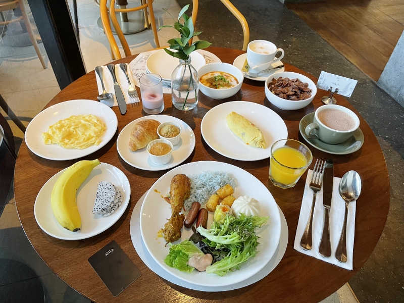 Breakfast buffet dishes from Botanica+Co restaurant at Alila Bangsar Hotel Kuala Lumpur