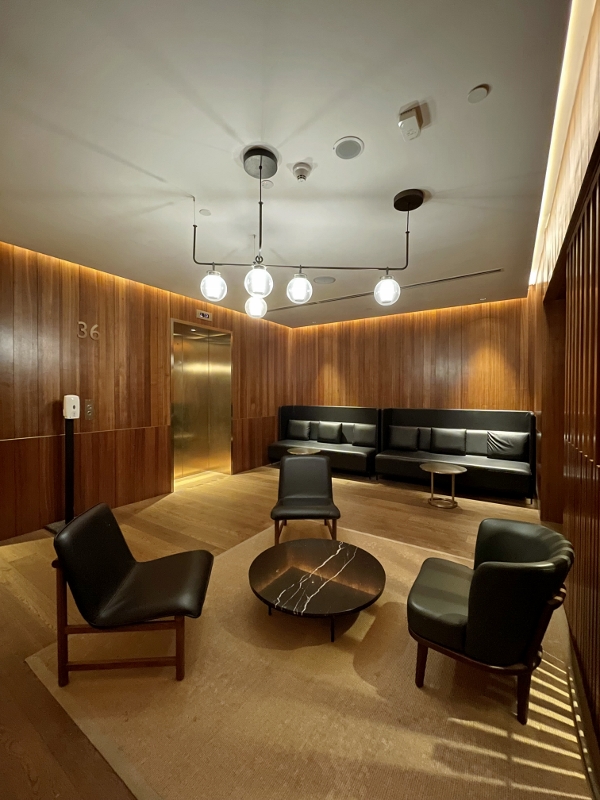 Lift landing seating area on level 36 at Alila Bangsar Hotel Kuala Lumpur
