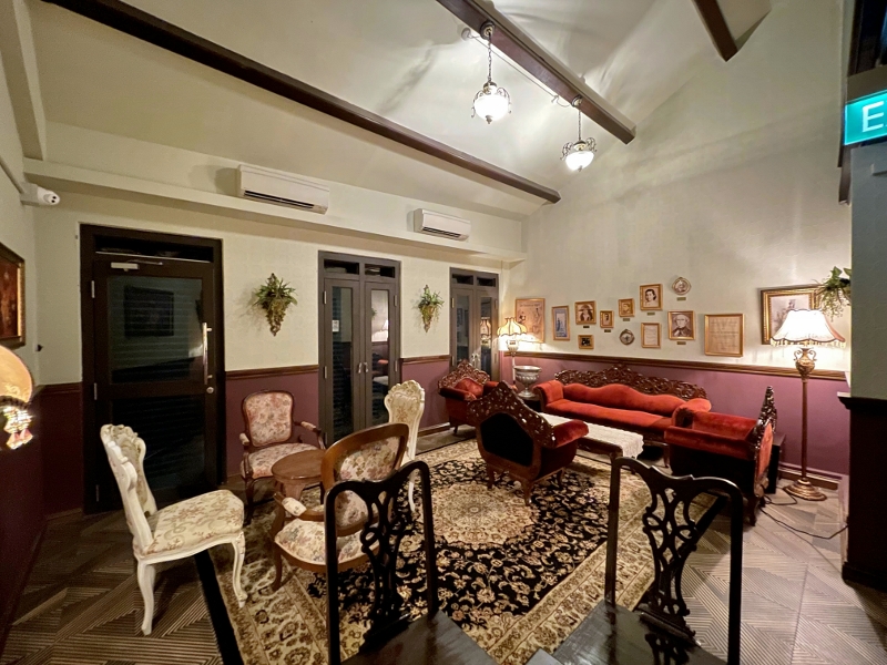 Seating area at 9th Hole Bar at Kulnari Mystery Golf