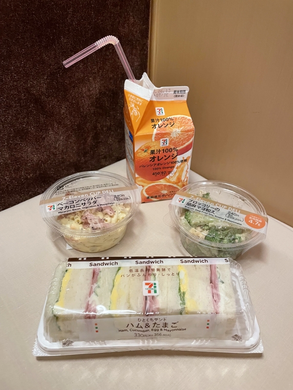 Snacks from 7-11 aboard Sunrise Express sleeper train