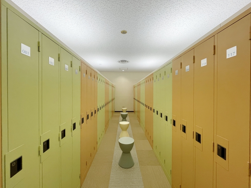 Female locker area at Matsuri-Yu Spa at Asakusa ROX shopping mall