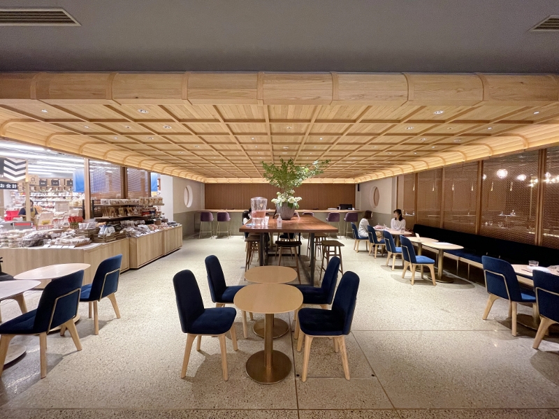 Seating area at Good Nature Market at Good Nature Hotel Kyoto