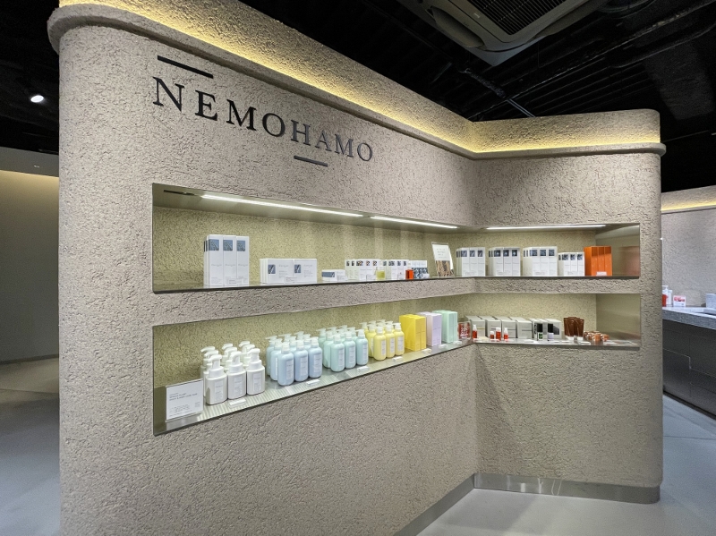 Display of Nemohamo products at Good Nature Hotel Kyoto