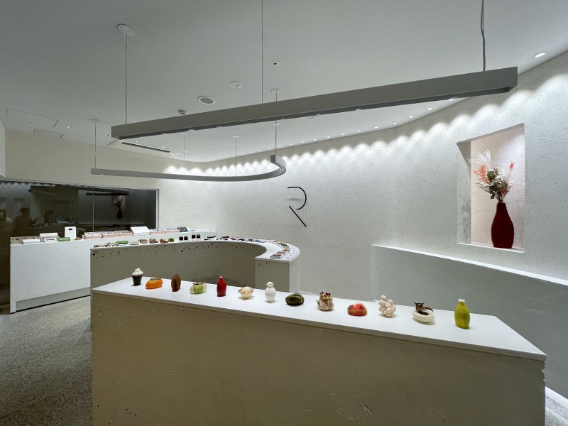 Desserts on display at RAU Patisserie & Chocolate store at Good Nature Hotel Kyoto