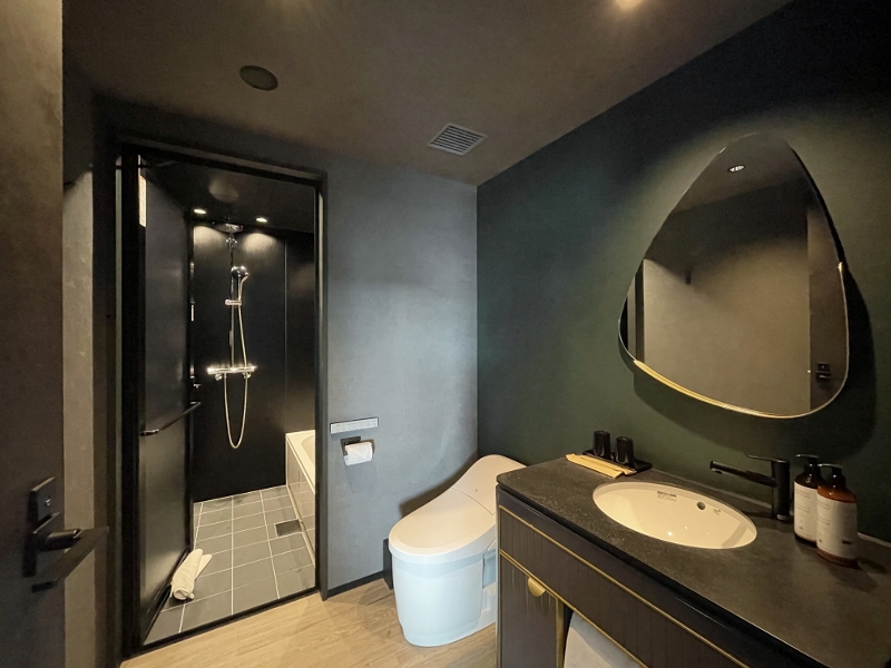 Bathroom in Deluxe Corner Twin Room at Mercure Tokyu Stay Osaka Namba Hotel