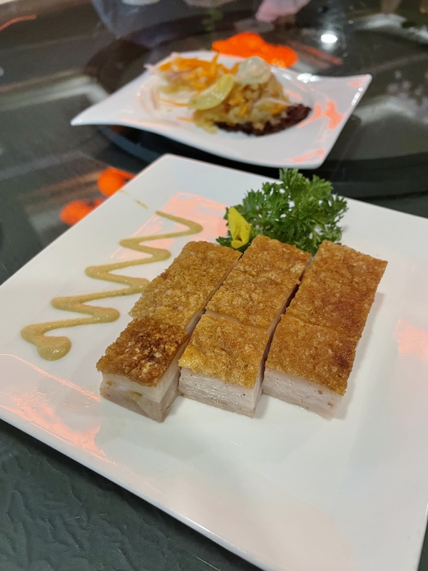 Roasted crackling pork belly from Peony Jade Chinese restaurant