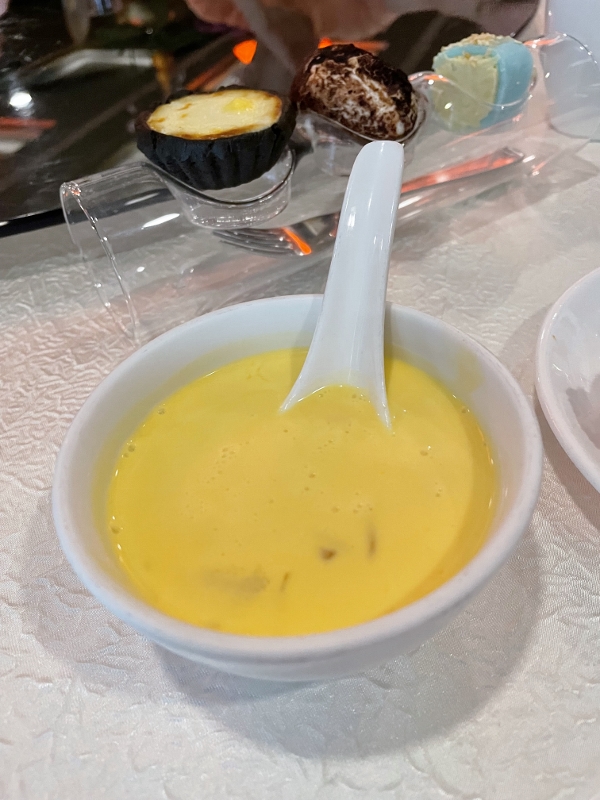 Mango pomelo sago and winter dim sum items from Peony Jade Chinese restaurant