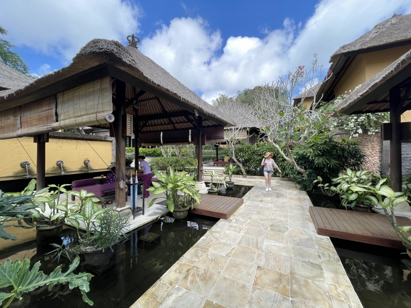 Outdoor relaxation area at AYANA Spa at AYANA Estate