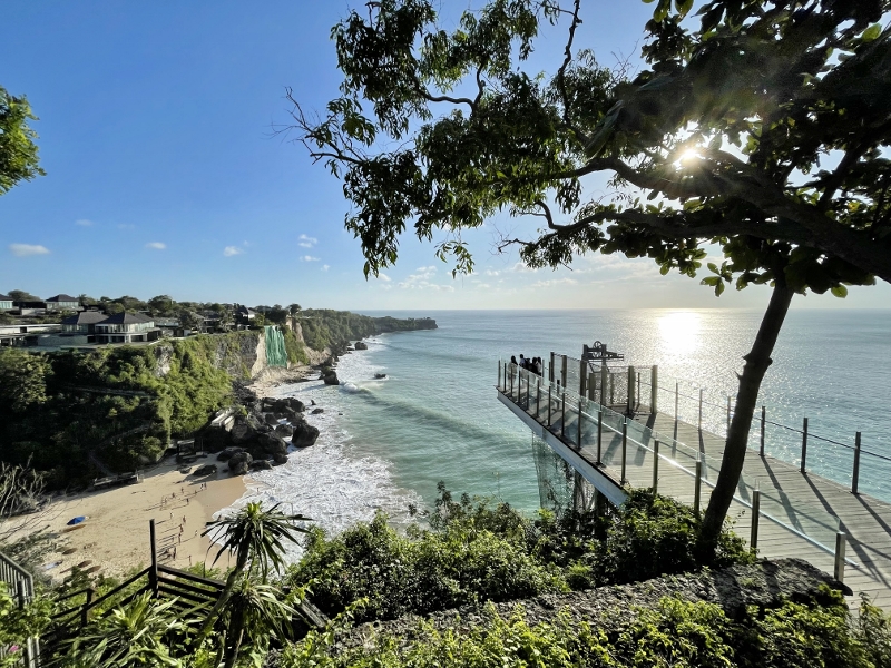 The clifftop view from Kubu Beach tram stop at AYANA Estate