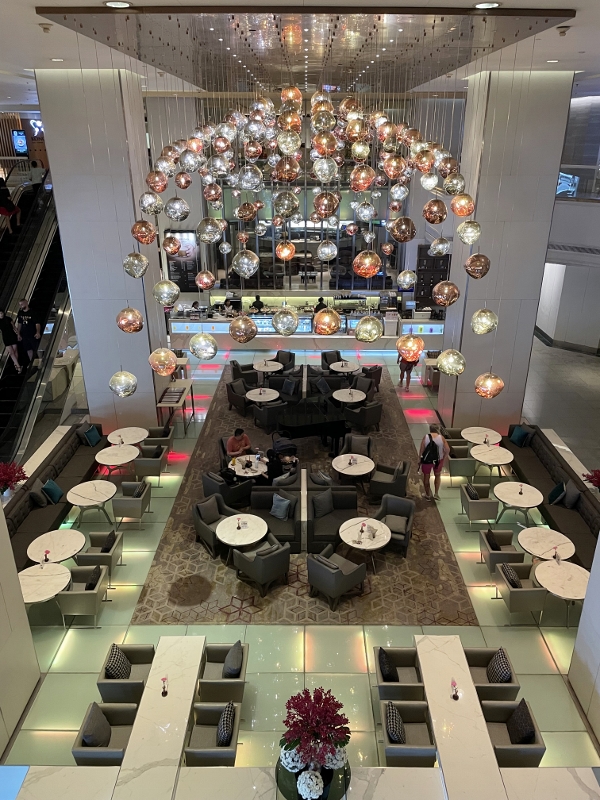 Seating area at Saruda Finest Pastry bakery at Pathumwan Princess Hotel