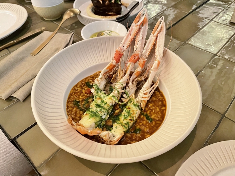 Barbecue scampi rice from Noa Lounge