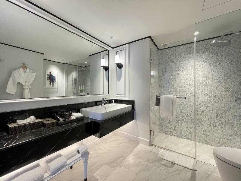 Bathroom in Premium King Room with City View at Courtyard by Marriott Hotel Phuket Town