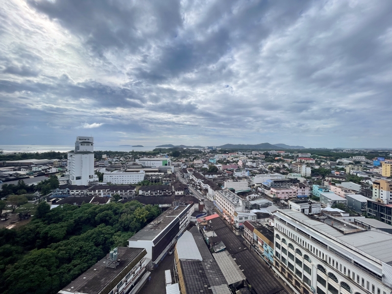 The view from Premium King Room with City View at Courtyard by Marriott Hotel Phuket Town