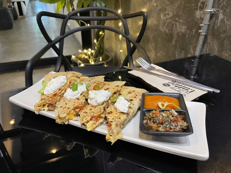 Breakfast quesadillas with bacon from Craftist Cafe