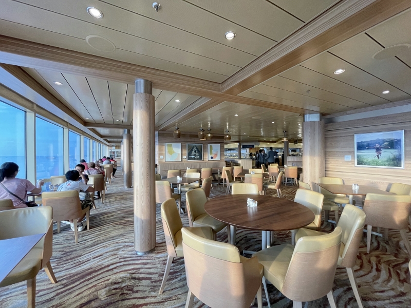 Seating area at Windjammer restaurant on Royal Caribbean Spectrum Of The Seas