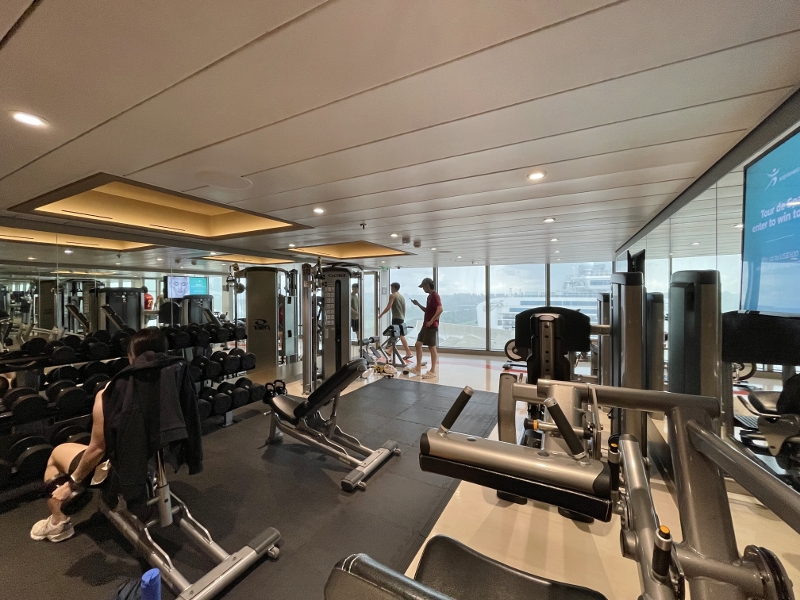 Gym at Vitality Spa & Fitness on Royal Caribbean Spectrum Of The Seas