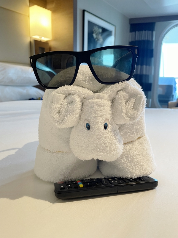Towel animal in J4 Junior Suite on Royal Caribbean Spectrum Of The Seas