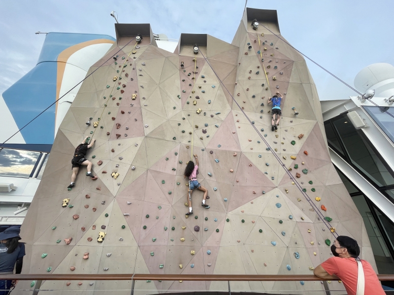 Rock Climbing Wall on Royal Caribbean Spectrum Of The Seas