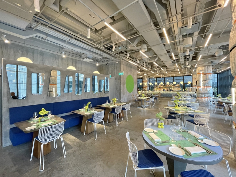 Seating area at COMO Cuisine restaurant at COMO Metropolitan Hotel