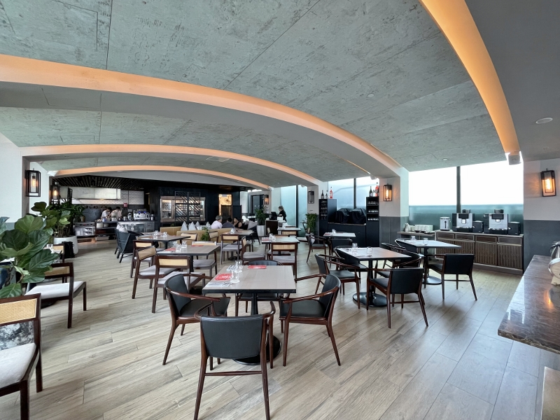 Seating area at Sol & Ora restaurant at The Outpost Hotel Sentosa