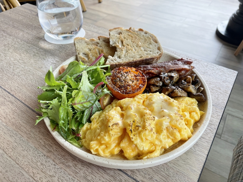 Fontina scrambled eggs from Sol & Ora restaurant at The Outpost Hotel Sentosa