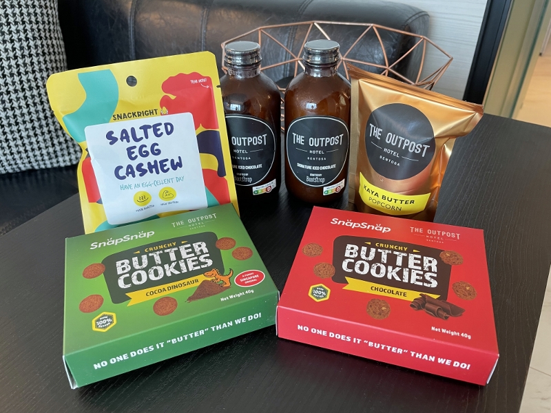 Mini-bar snacks at The Outpost Hotel Sentosa