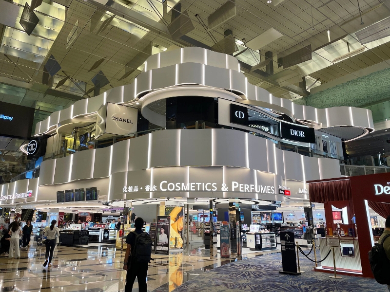 Shilla Duty Free store facade now at Changi Airport Terminal 3