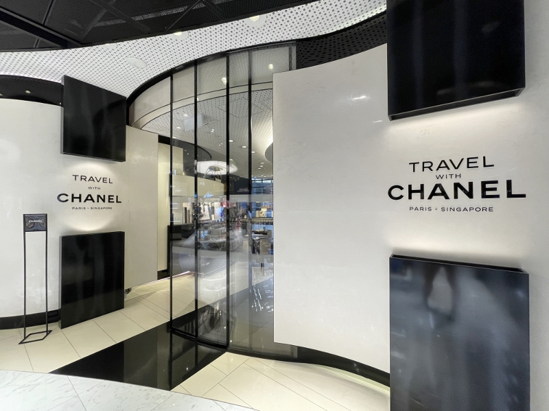 Entrance to Chanel Beauty Lounge at Changi Airport Terminal 3